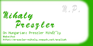 mihaly preszler business card